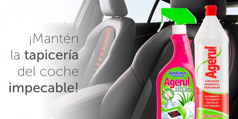 limpiar la tapicería del coche con Agerul El amoniaco y el quitagrasas ayudan a limpiar la tapicería del coche